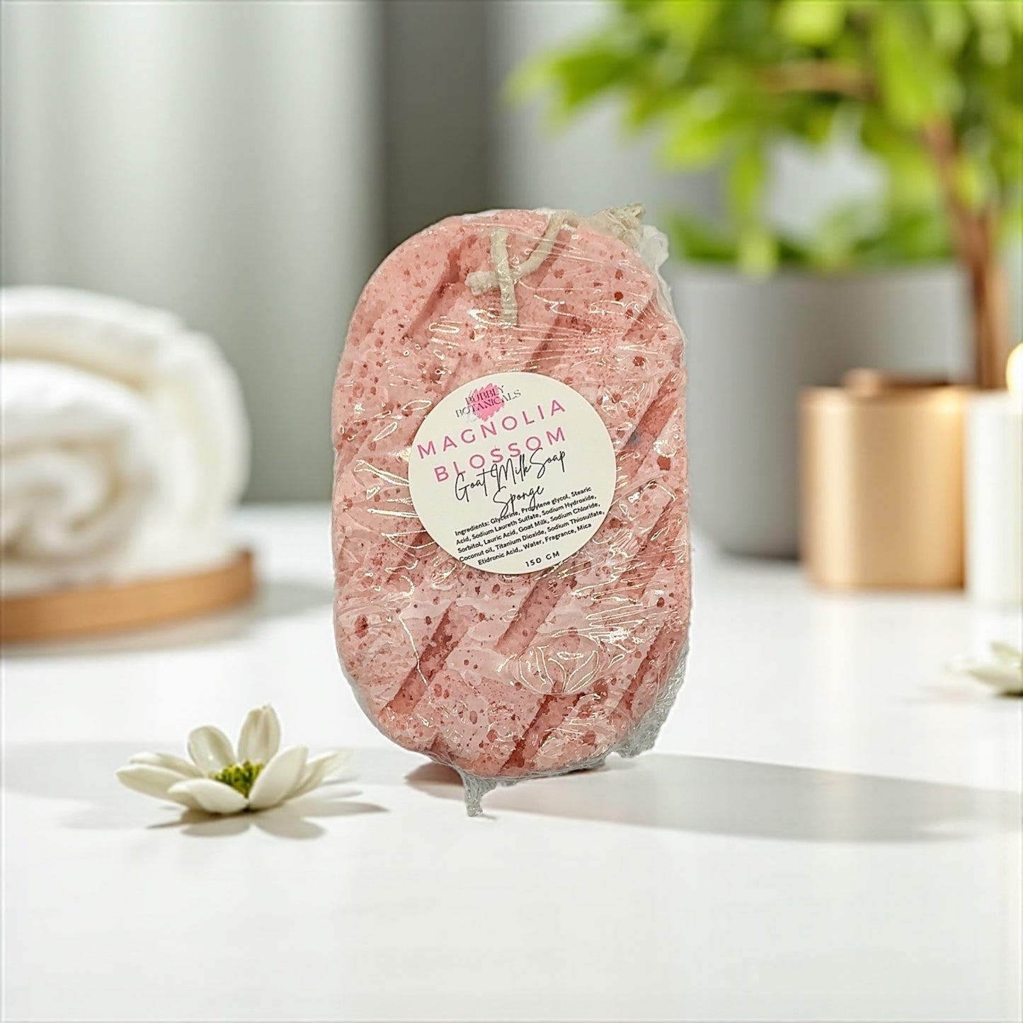 Goat’s Milk Soap Infused Sponge- Highly Scented - Lasts up to 6 weeks