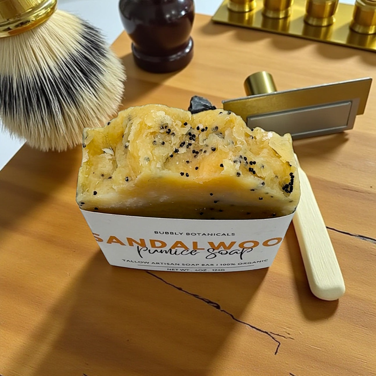 Sandalwood Pumice Soap – Natural Handmade Soap Bar with Pumice for Tough, Greasy Hands