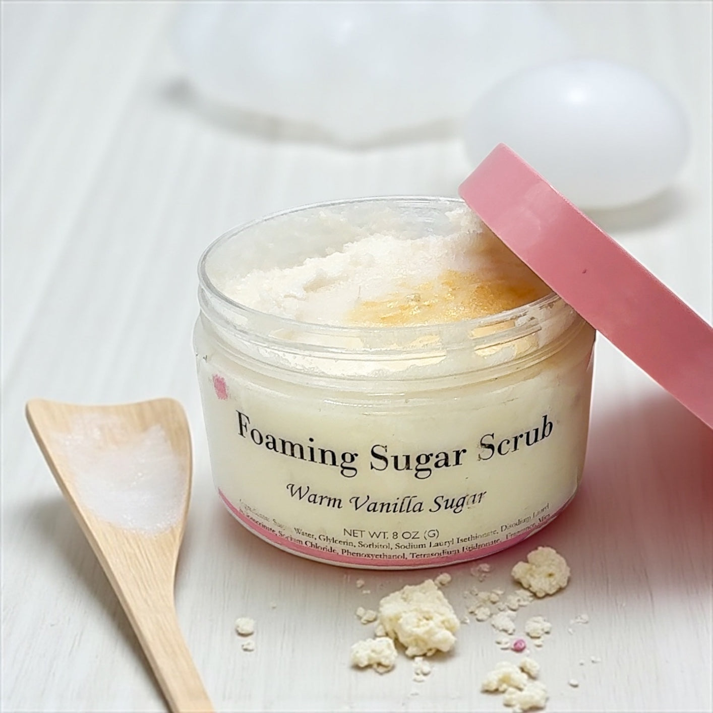 Foaming Sugar Scrub – Natural Exfoliating Body Scrub with Luxurious Lather