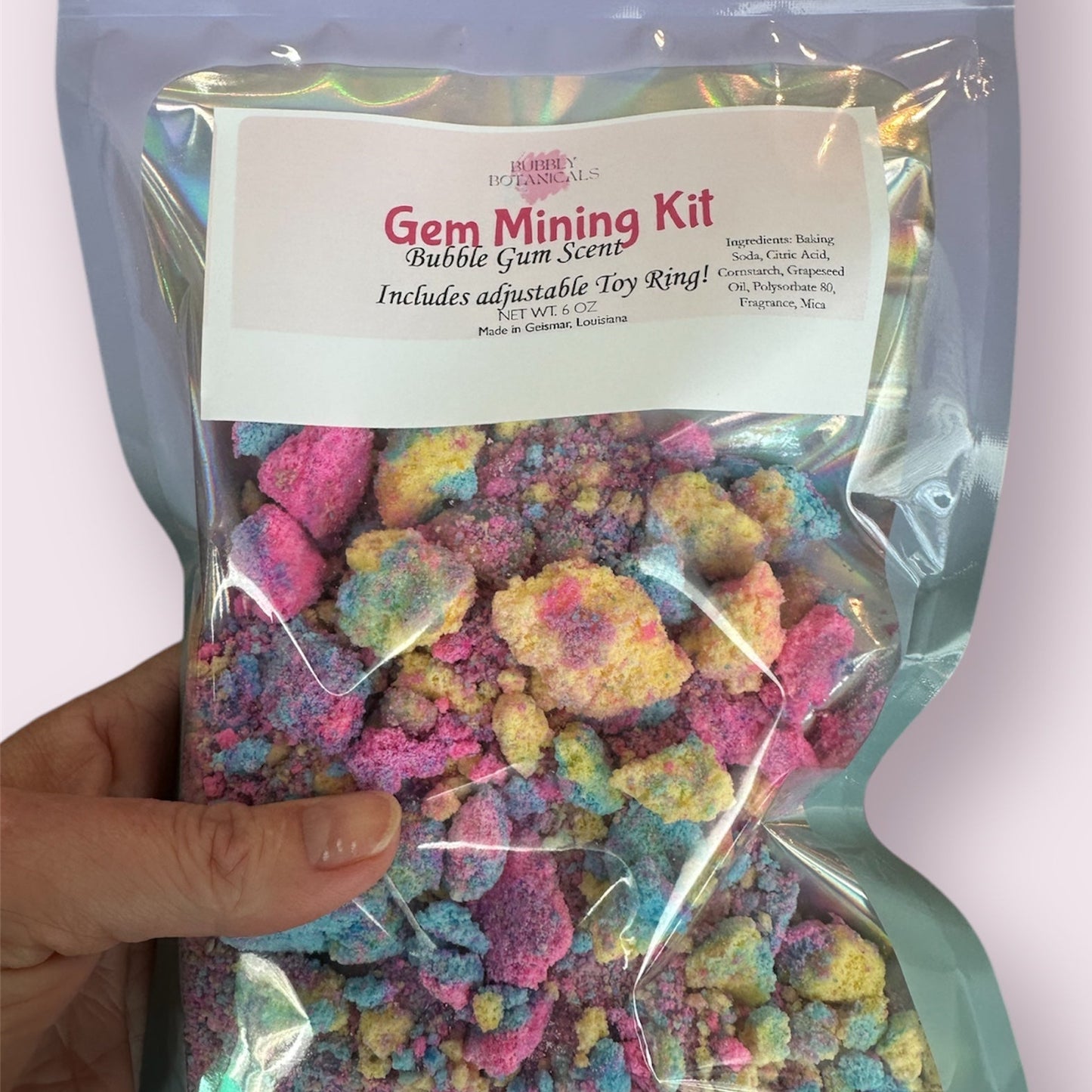 Gem Mining Kit – Foaming Bath Bomb Powder with Hidden Children’s Ring