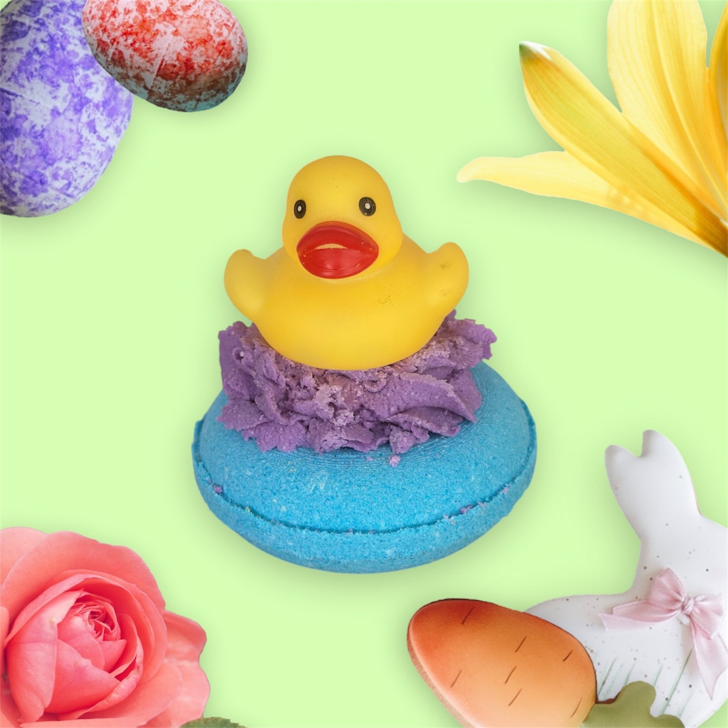 Donut Bubble Bath Bomb with Glow in the Dark Duck
