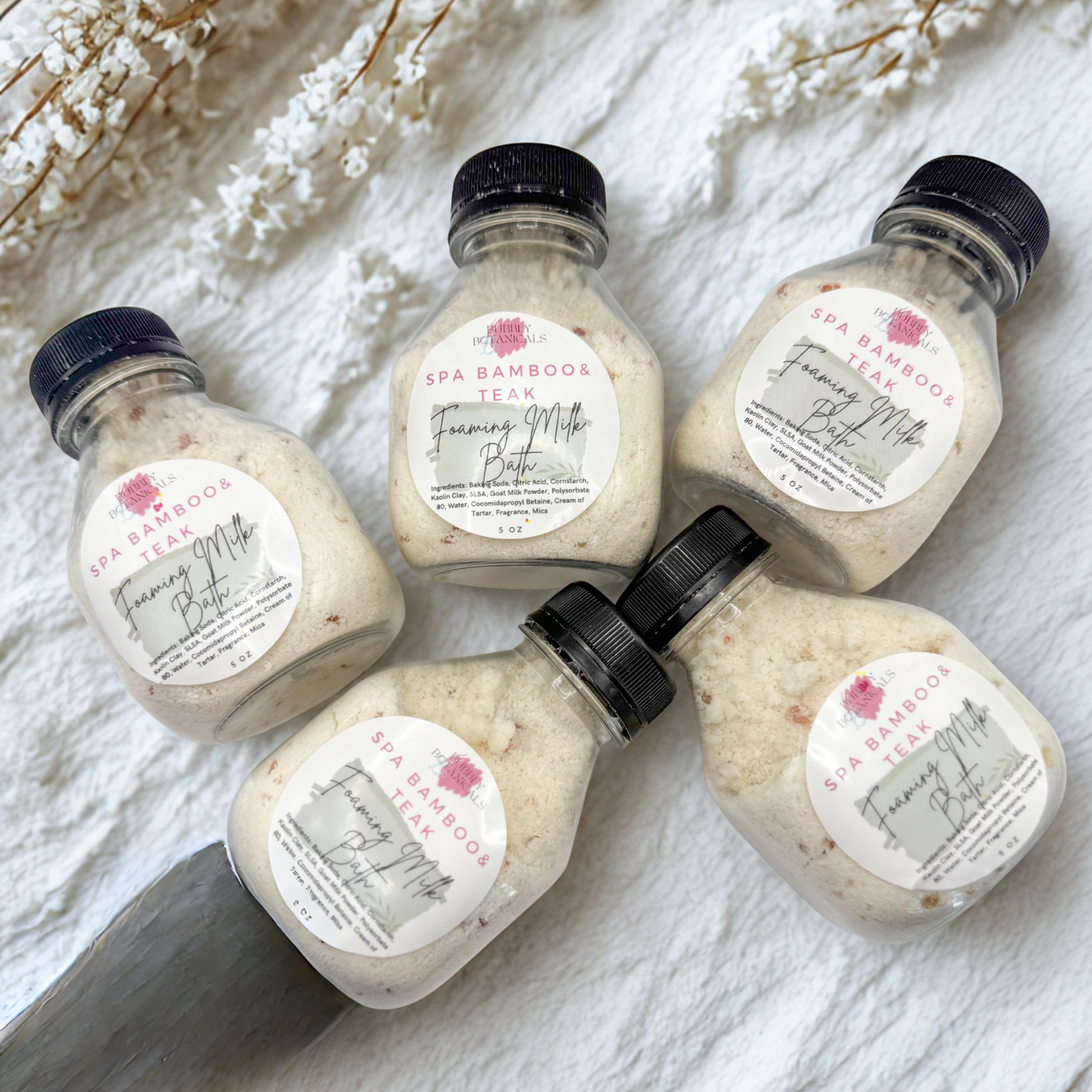 Spa bamboo and teak foaming milk bath