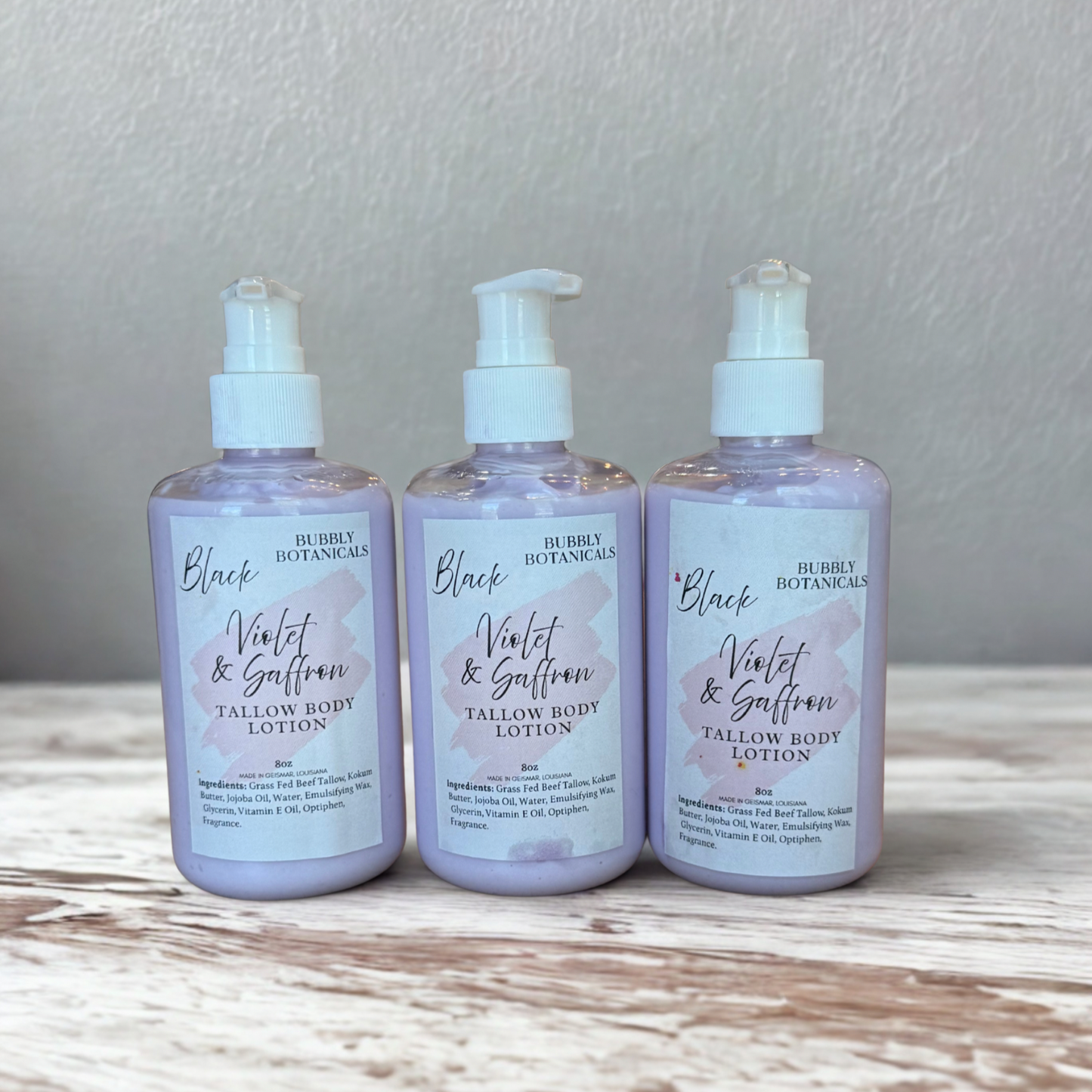 Black Violet & saffron tallow body lotion