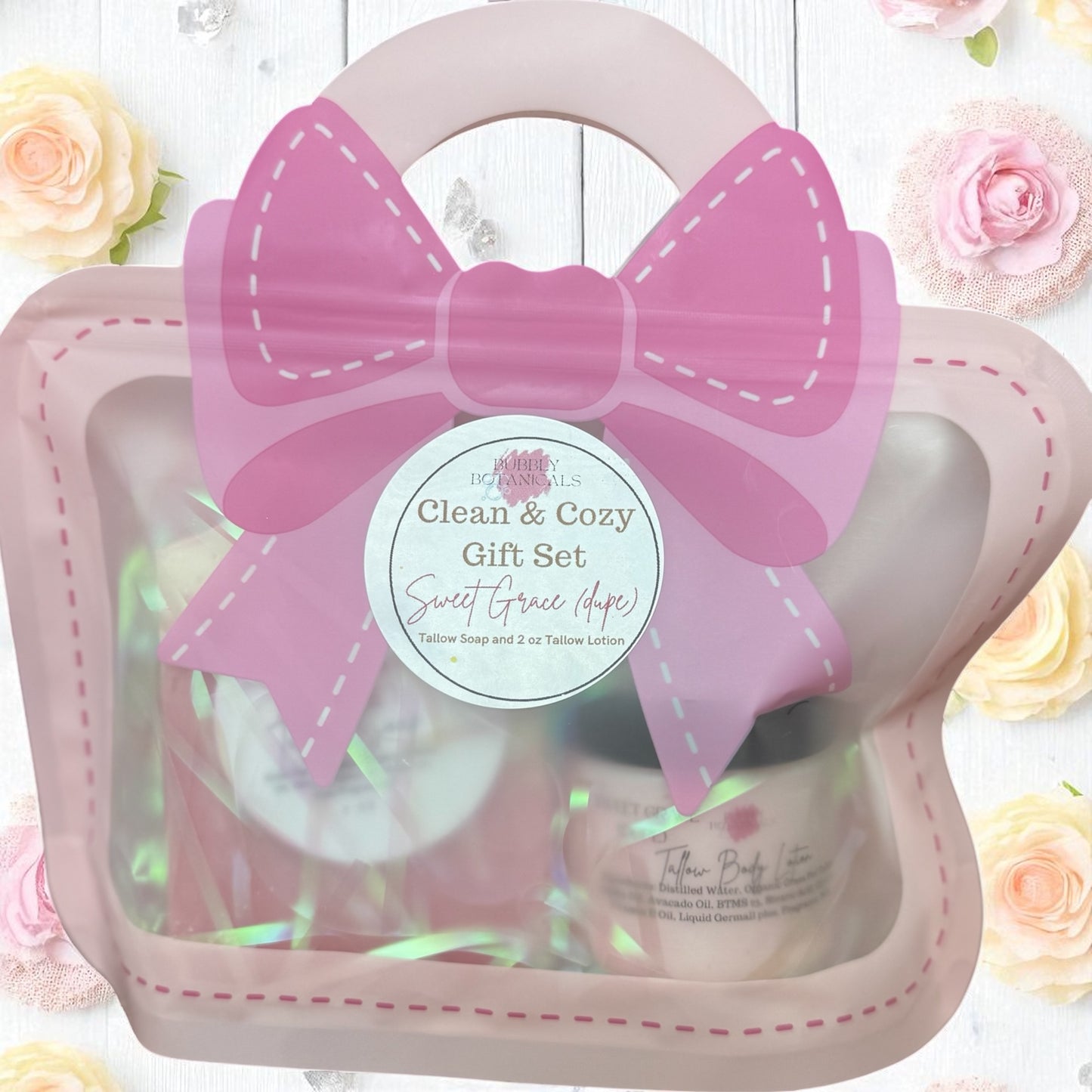 Clean and Cozy Tallow Gift Set – Natural Soap and Lotion Bundle