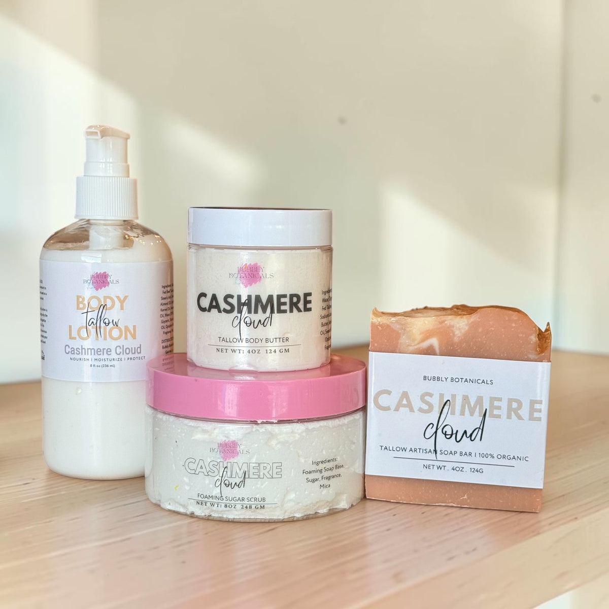 Cashmere Cloud tallow body lotion by Bubbly Botanicals