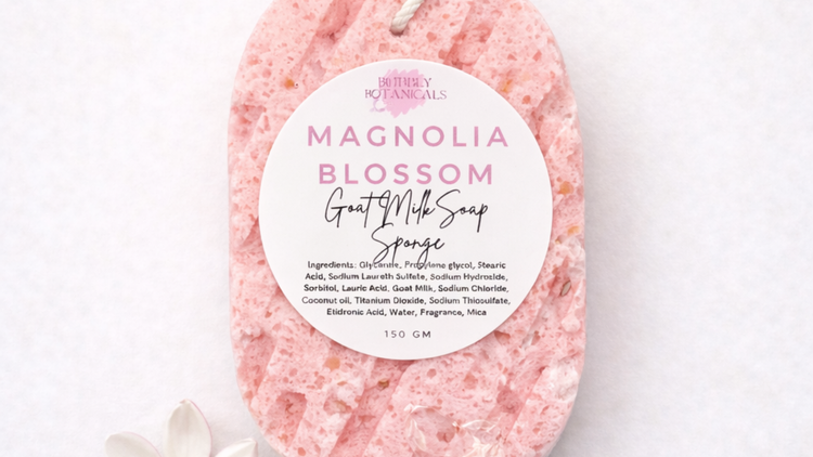 Magnolia Blossom goat milk infused soap sponge
