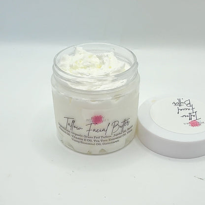 Jar of Tallow Facial Butter with visible brand name on a white background