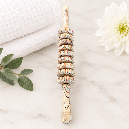 Wooden Fascia Roller - Handheld Massage Roller | Wood Body Roller