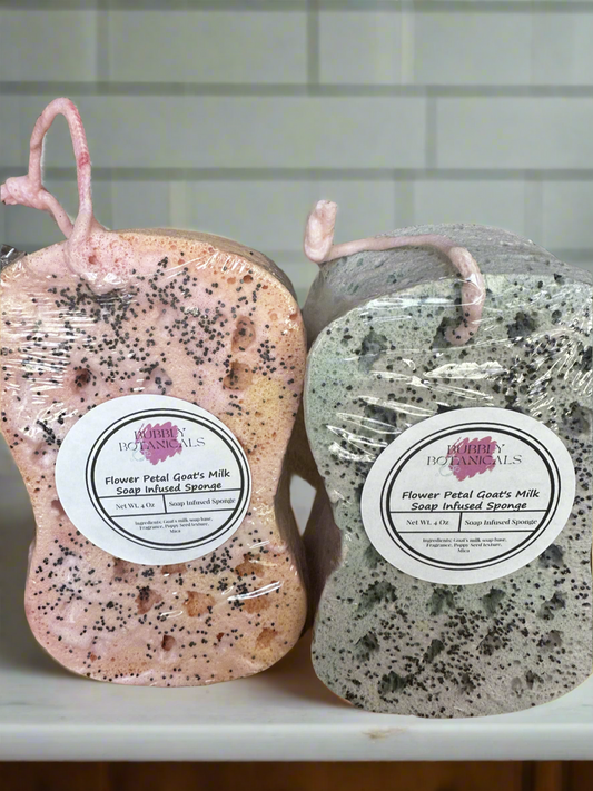Goat’s Milk Soap Infused Sponge- Highly Scented - Lasts up to 6 weeks