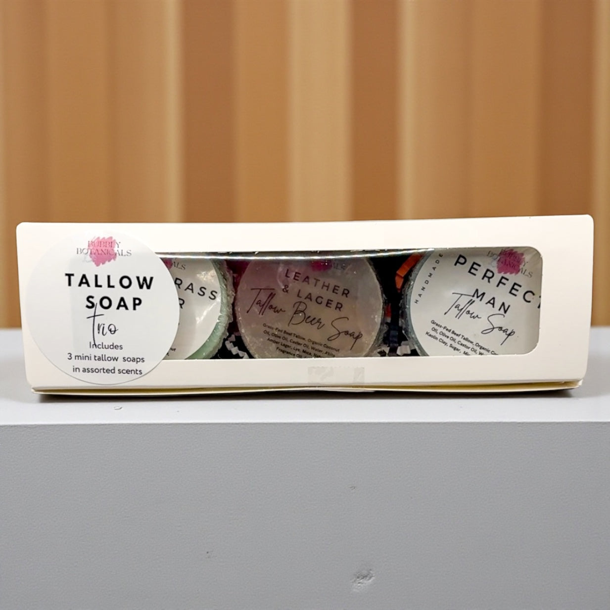 Mini Tallow Soap Gift Set (3 Pack) –Natural Handmade Soaps for Gifting