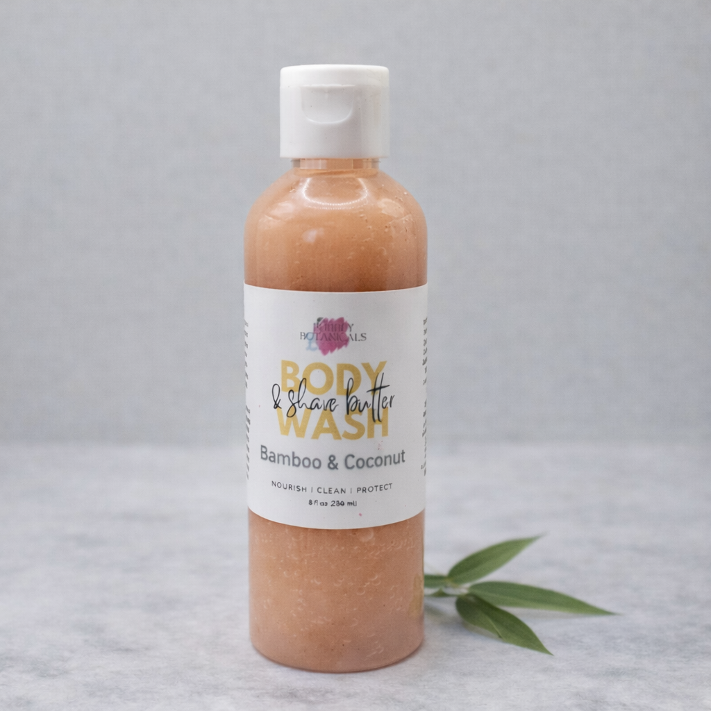All Natural Body Wash and Shave Butter, Sulfate-Free, Gentle Cleanser, Bamboo & Coconut Scent