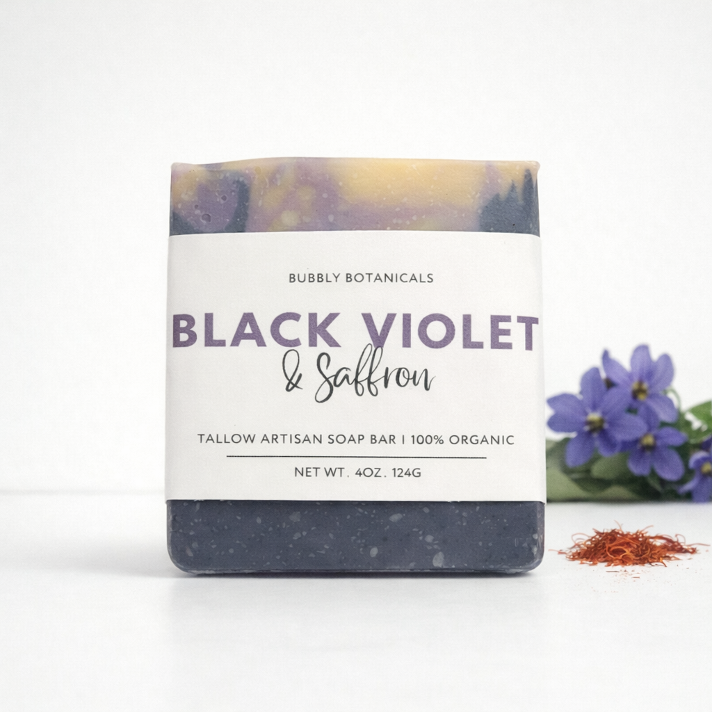 Black Violet and Saffron Tallow Soap
