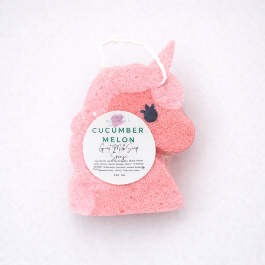 Goat’s Milk Soap Infused Sponge - Cucumber Melon Scent Unicorn - Lasts up to 6 weeks