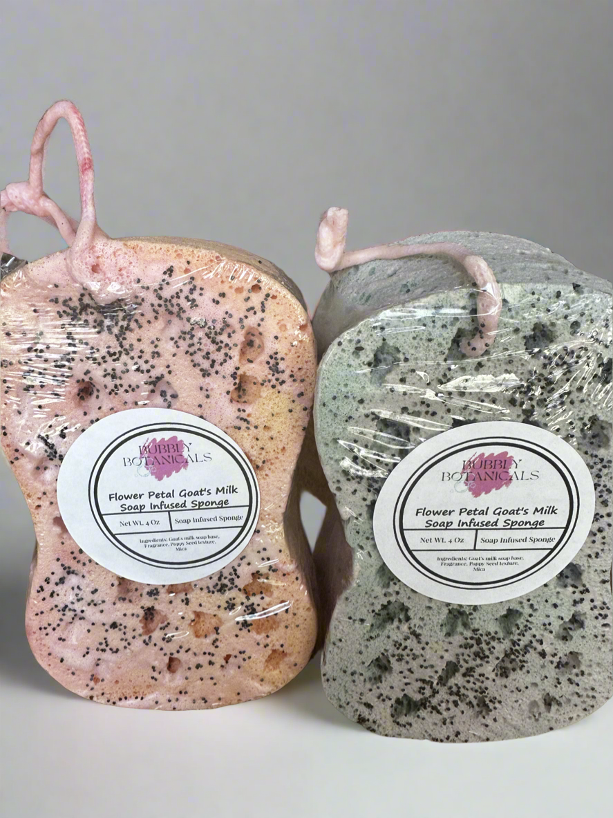 Goat’s Milk Soap Infused Sponge- Highly Scented - Lasts up to 6 weeks