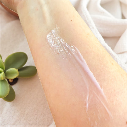 Tallow body lotion smear on arm to determine texturw