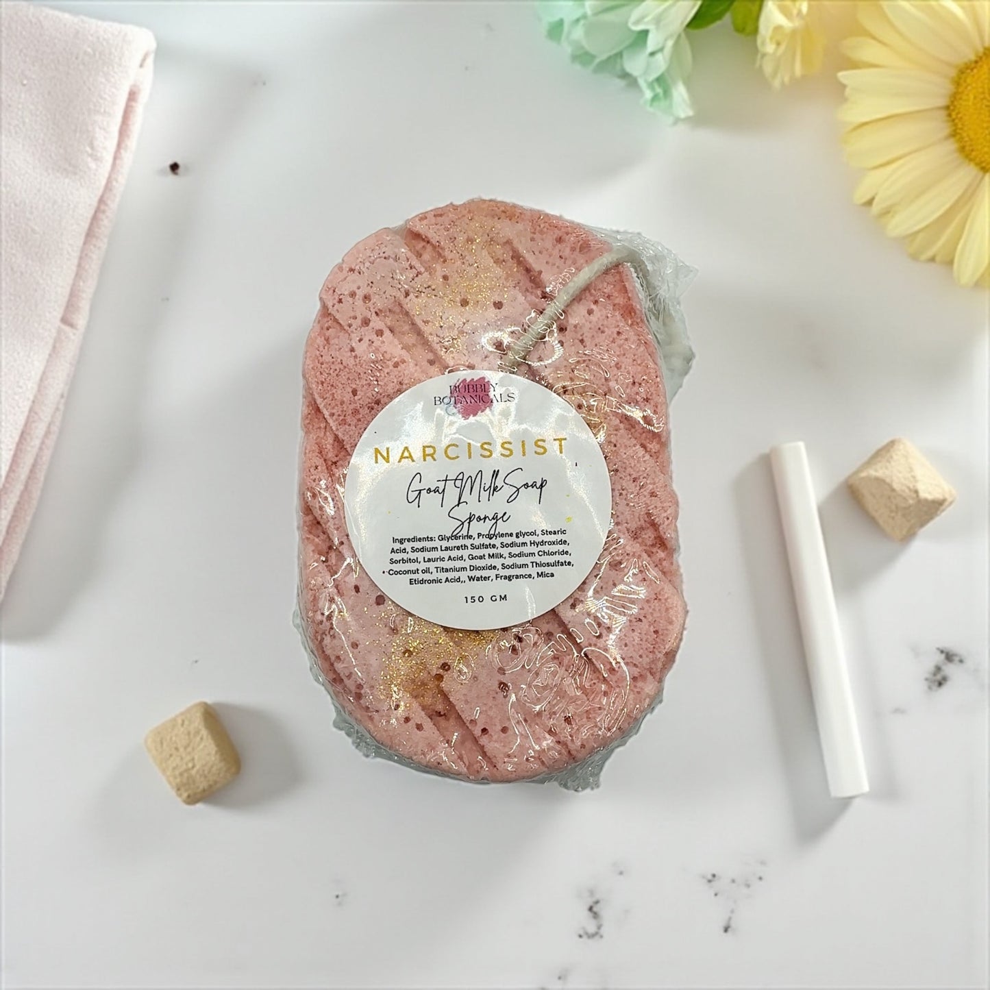 Goat’s Milk Soap Infused Sponge- Highly Scented - Lasts up to 6 weeks