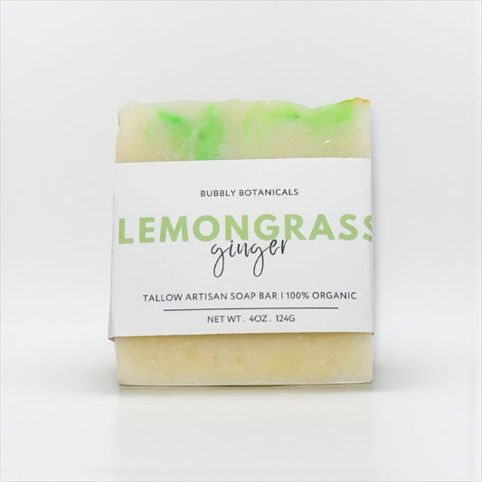 Lemongrass Ginger Tallow Soap – Natural Handmade Soap Bar with Zesty, Fresh Scent