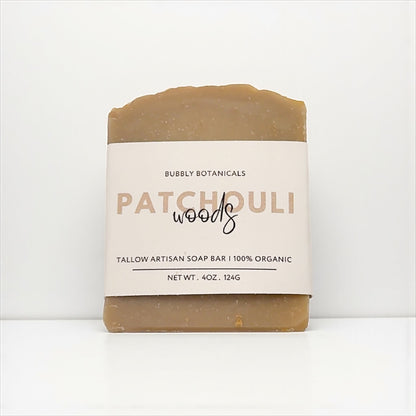 Patchouli Woods Tallow Soap – Natural Handmade Soap Bar with Earthy, Grounding Scent