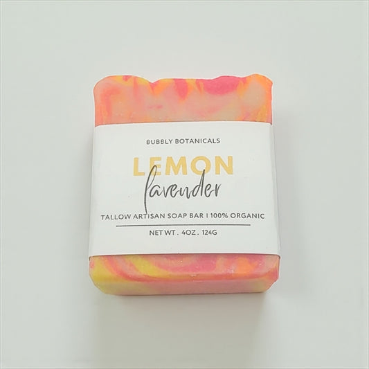 Lemon Lavender Tallow Soap – Natural Handmade Soap Bar with Fresh, Calming Scent