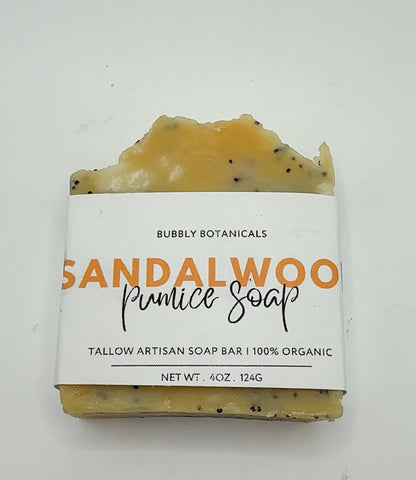 Sandalwood Pumice Soap – Natural Handmade Soap Bar with Pumice for Tough, Greasy Hands