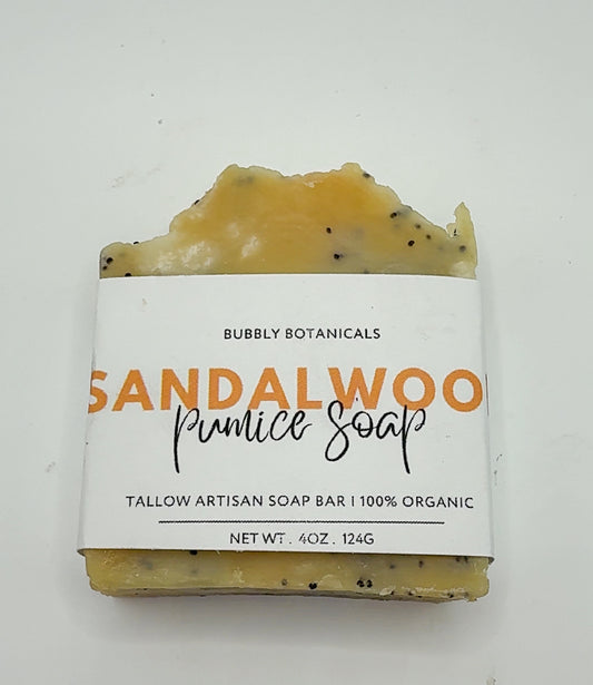 Sandalwood Pumice Soap – Natural Handmade Soap Bar with Pumice for Tough, Greasy Hands