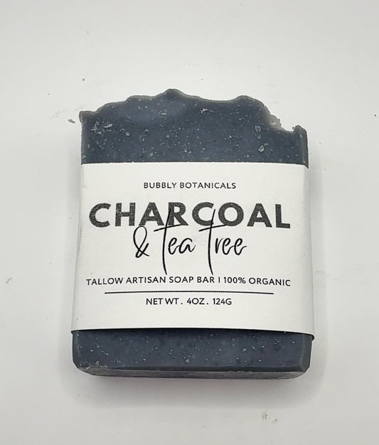 Activated Charcoal & Tea Tree Tallow Soap – Natural Handmade Soap Bar for Clear, Healthy Skin