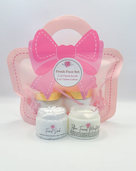 Fresh Face Gift Set – Tallow Lotion + Moisturizing Facial Scrub for Glowing, Healthy Skin