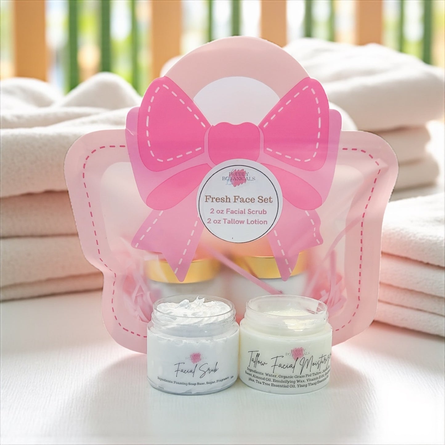 Fresh Face Gift Set – Tallow Lotion + Moisturizing Facial Scrub for Glowing, Healthy Skin