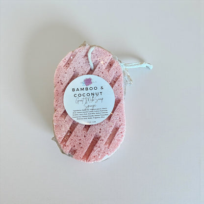 Goat’s Milk Soap Infused Sponge- Highly Scented - Lasts up to 6 weeks