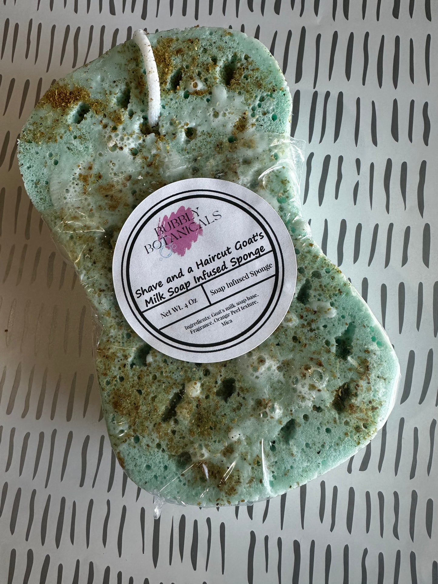Goat’s Milk Soap Infused Sponge- Highly Scented - Lasts up to 6 weeks