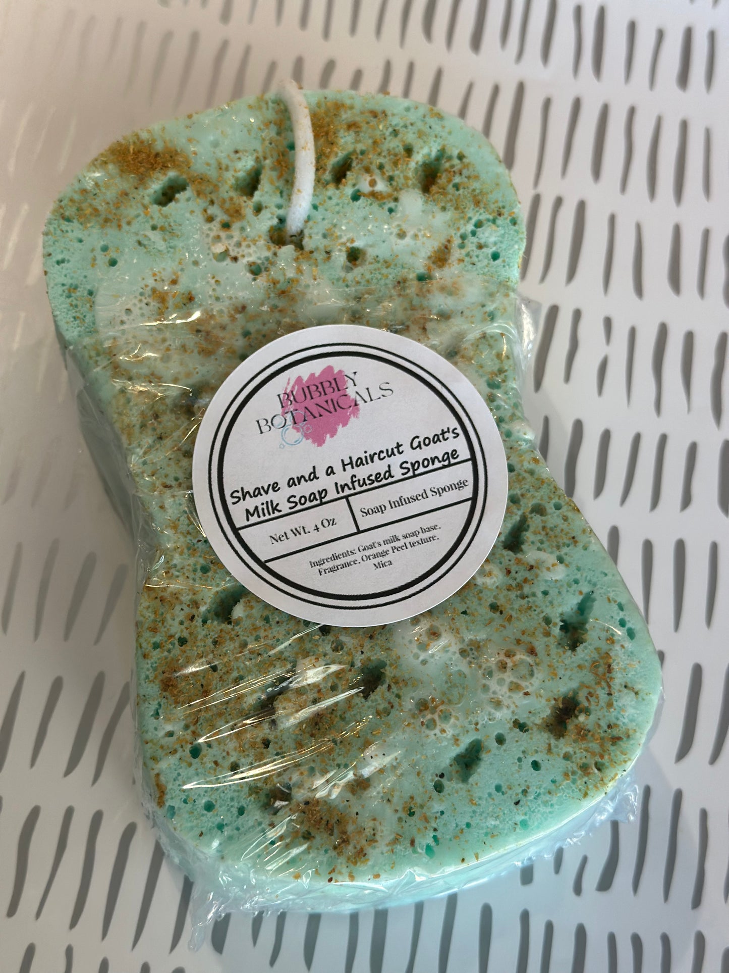 Goat’s Milk Soap Infused Sponge- Highly Scented - Lasts up to 6 weeks