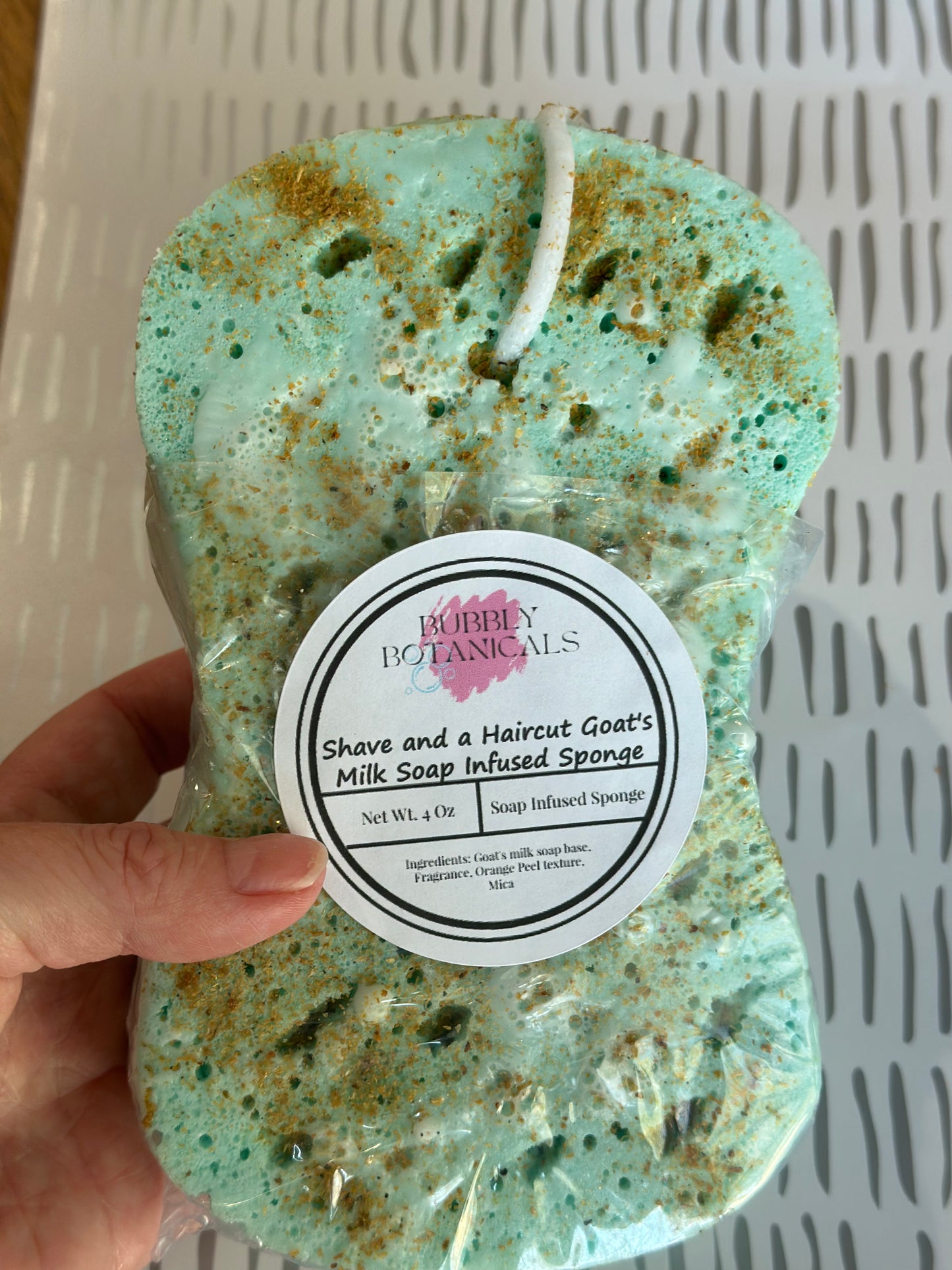 Goat’s Milk Soap Infused Sponge- Highly Scented - Lasts up to 6 weeks