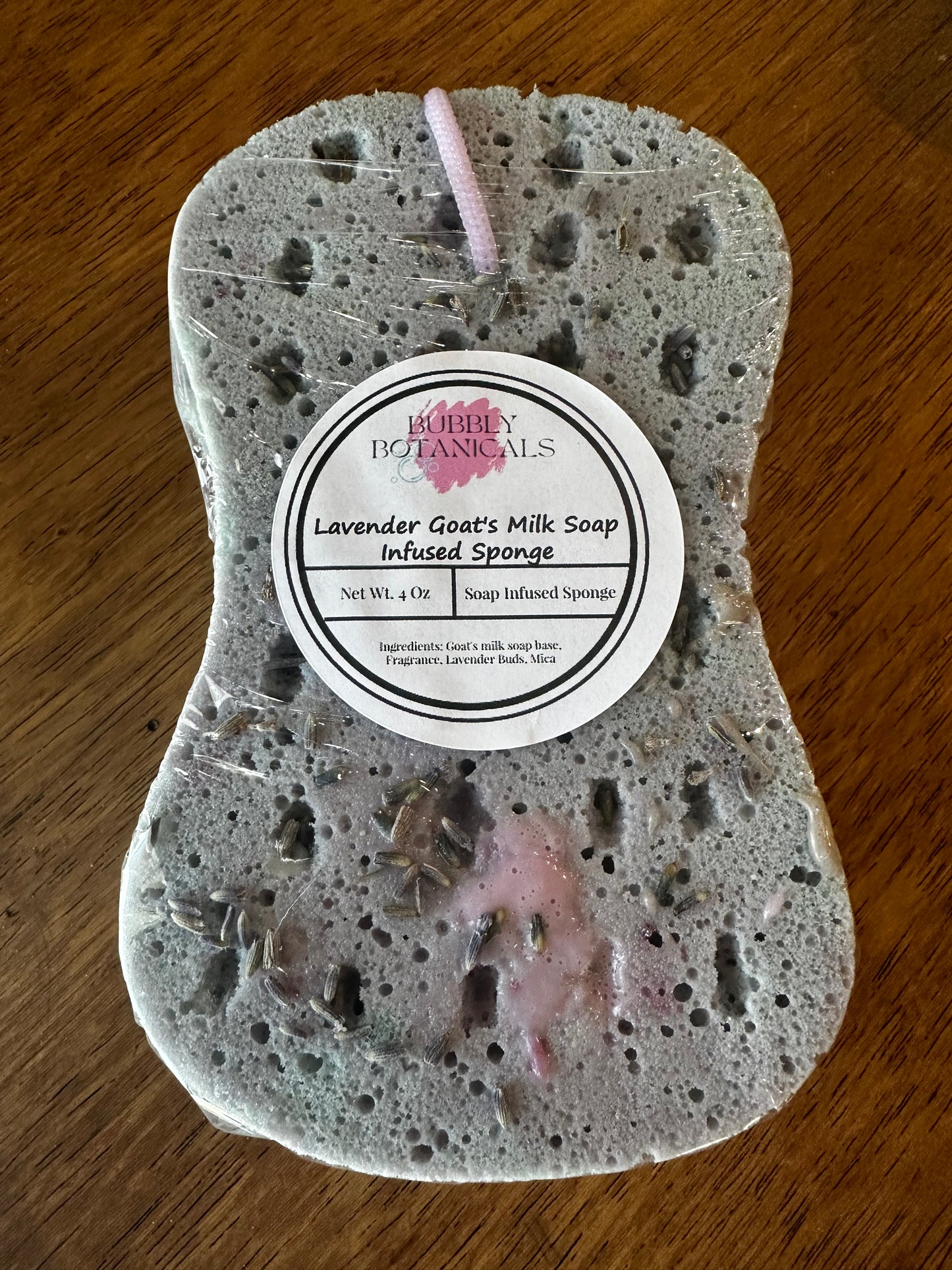Goat’s Milk Soap Infused Sponge- Highly Scented - Lasts up to 6 weeks