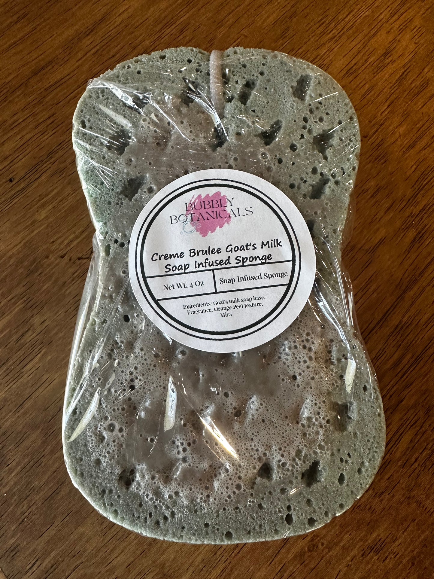 Goat’s Milk Soap Infused Sponge- Highly Scented - Lasts up to 6 weeks