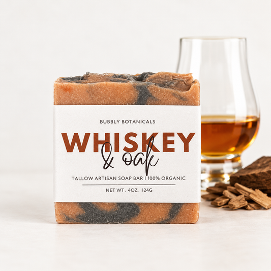 Handmade Tallow Soap - Whiskey & Oak | Rugged Warm Scent