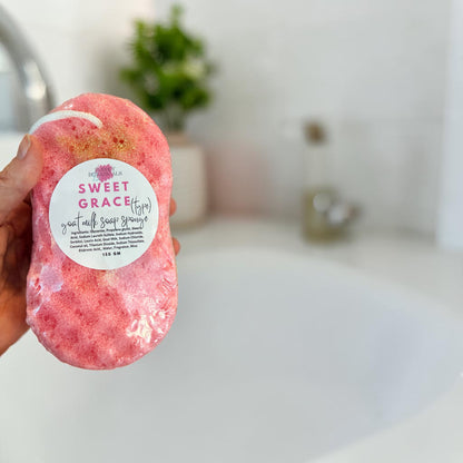 Goat Milk Soap Infused Sponge - Sweet Grace Type Scent | Lasts up to 6 weeks