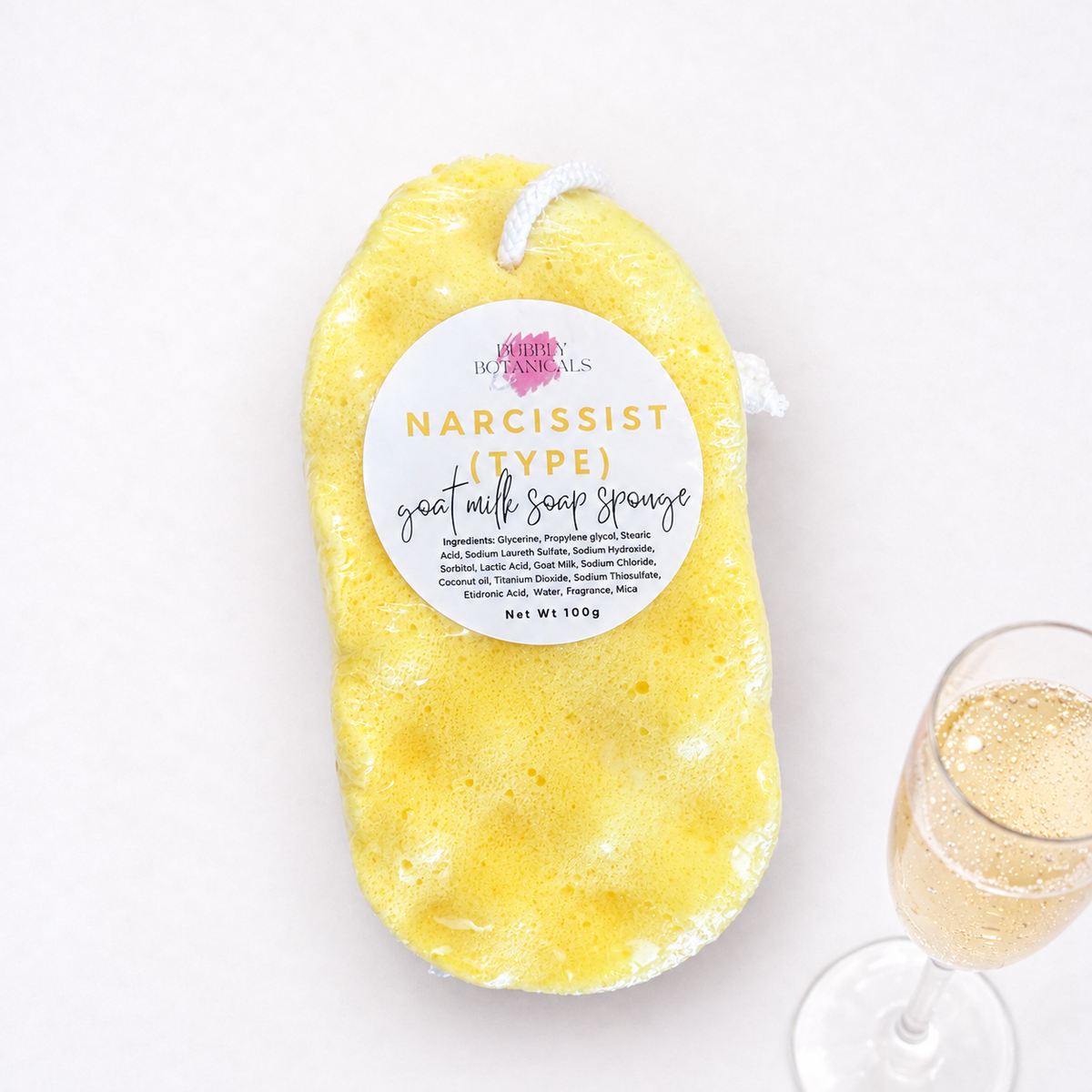 Goat Milk Soap Infused Sponge - Narcissist Type Scent | Lasts up to 6 weeks