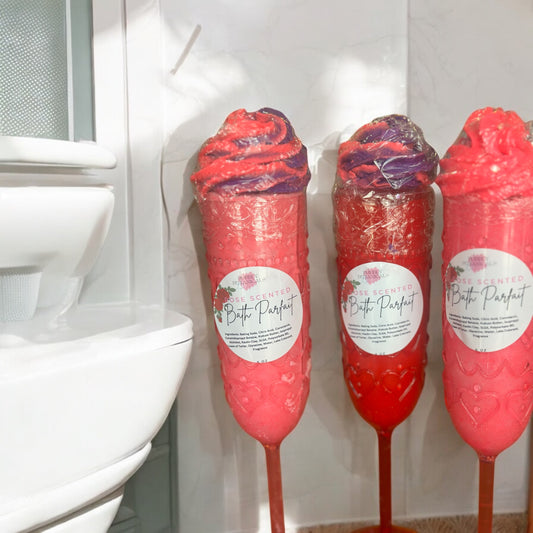 Rose scented bath parfait