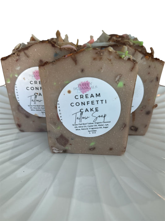 Cream Confetti Cake Tallow Soap