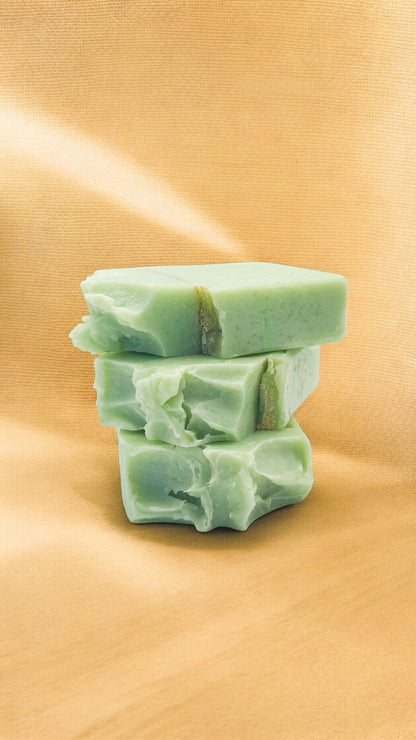 Eucalyptus Spearmint tallow soap stack 