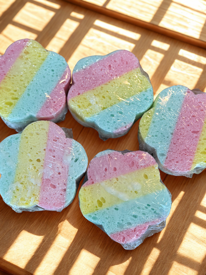Goat’s Milk Soap Infused Sponge- Highly Scented - Lasts up to 6 weeks