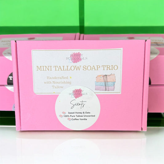 Mini Tallow Soap Gift Set (3 Pack) – Natural Handmade Soaps for Gifting & Self-Care