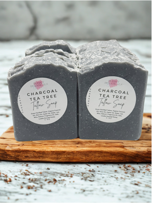 Activated Charcoal & Tea Tree Tallow Soap – Natural Handmade Soap Bar for Clear, Healthy Skin