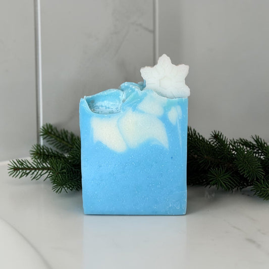 Handmade Tallow Soap - Iridescent Snowflake | Crisp Winter Floral Scent
