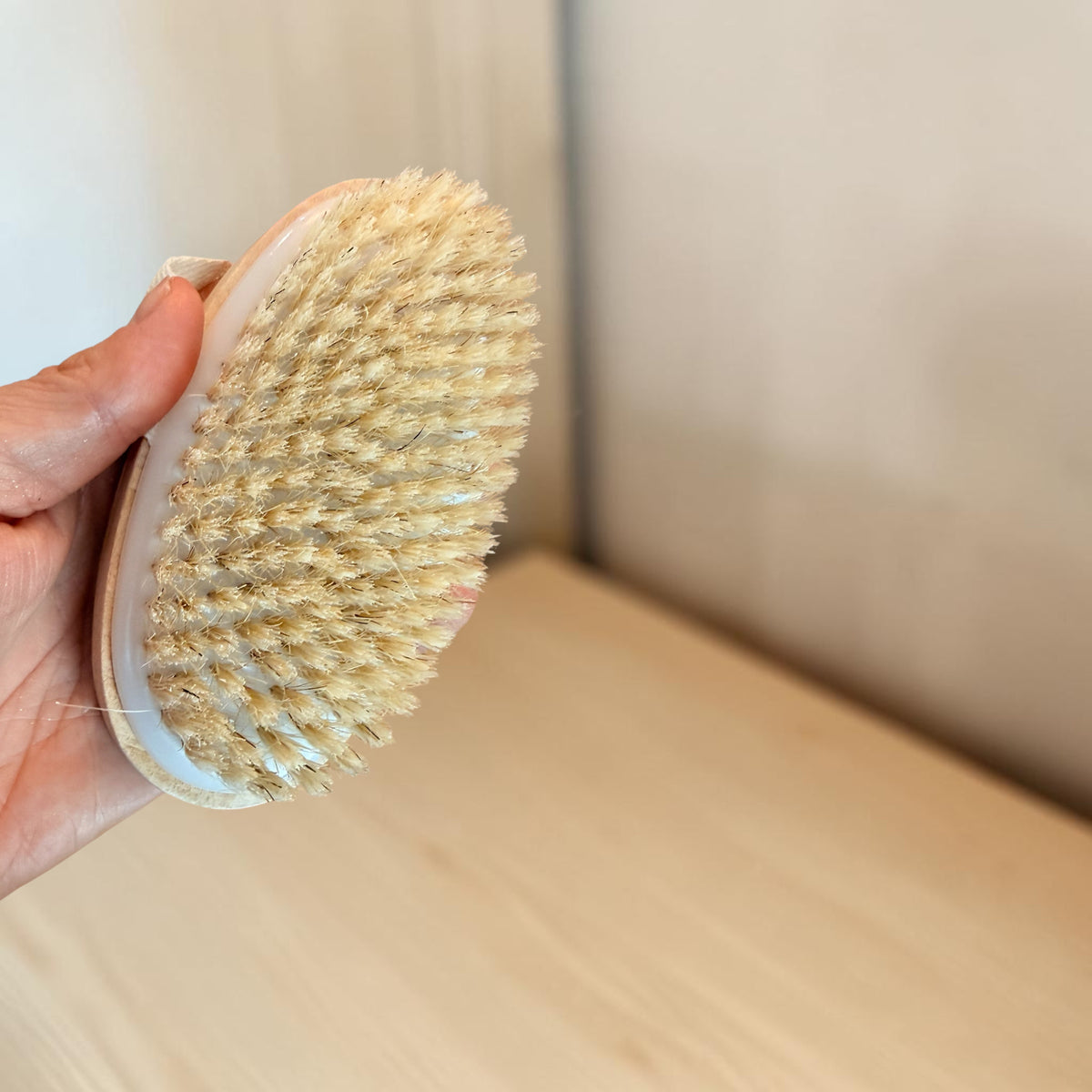 Dry Body Brush - Natural Bristle | Exfoliating Wooden Body Brush
