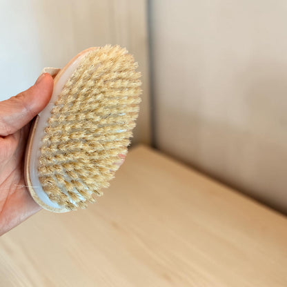 Dry Body Brush - Natural Bristle | Exfoliating Wooden Body Brush