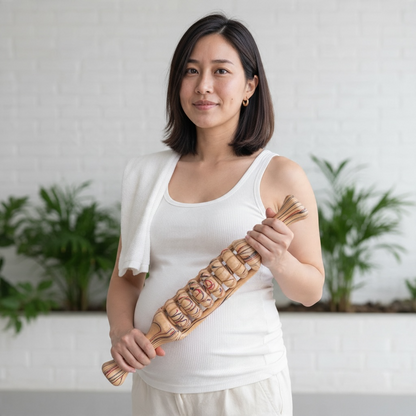 Wooden Fascia Roller - Handheld Massage Roller | Wood Body Roller