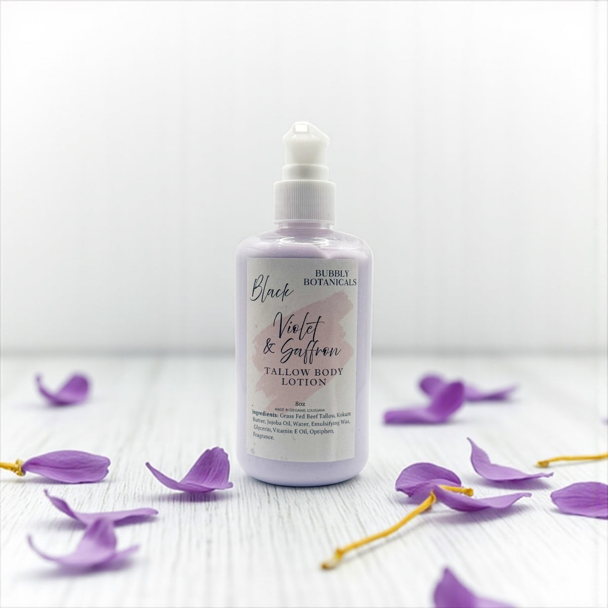 Black Violet & Saffron tallow body lotion by Bubbly Botanicals