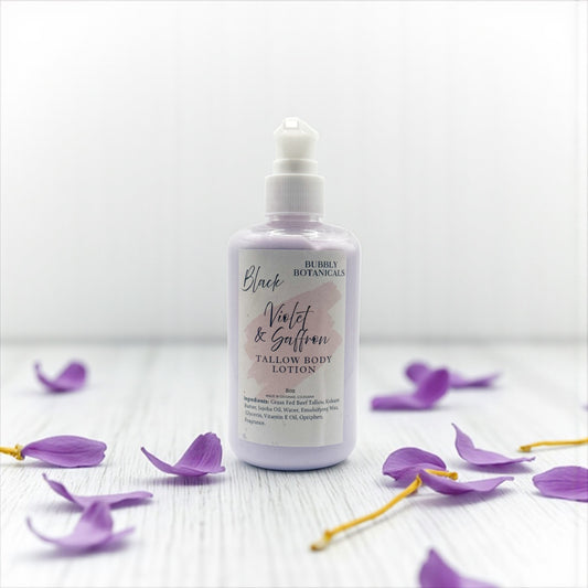 Black Violet & Saffron tallow body lotion by Bubbly Botanicals