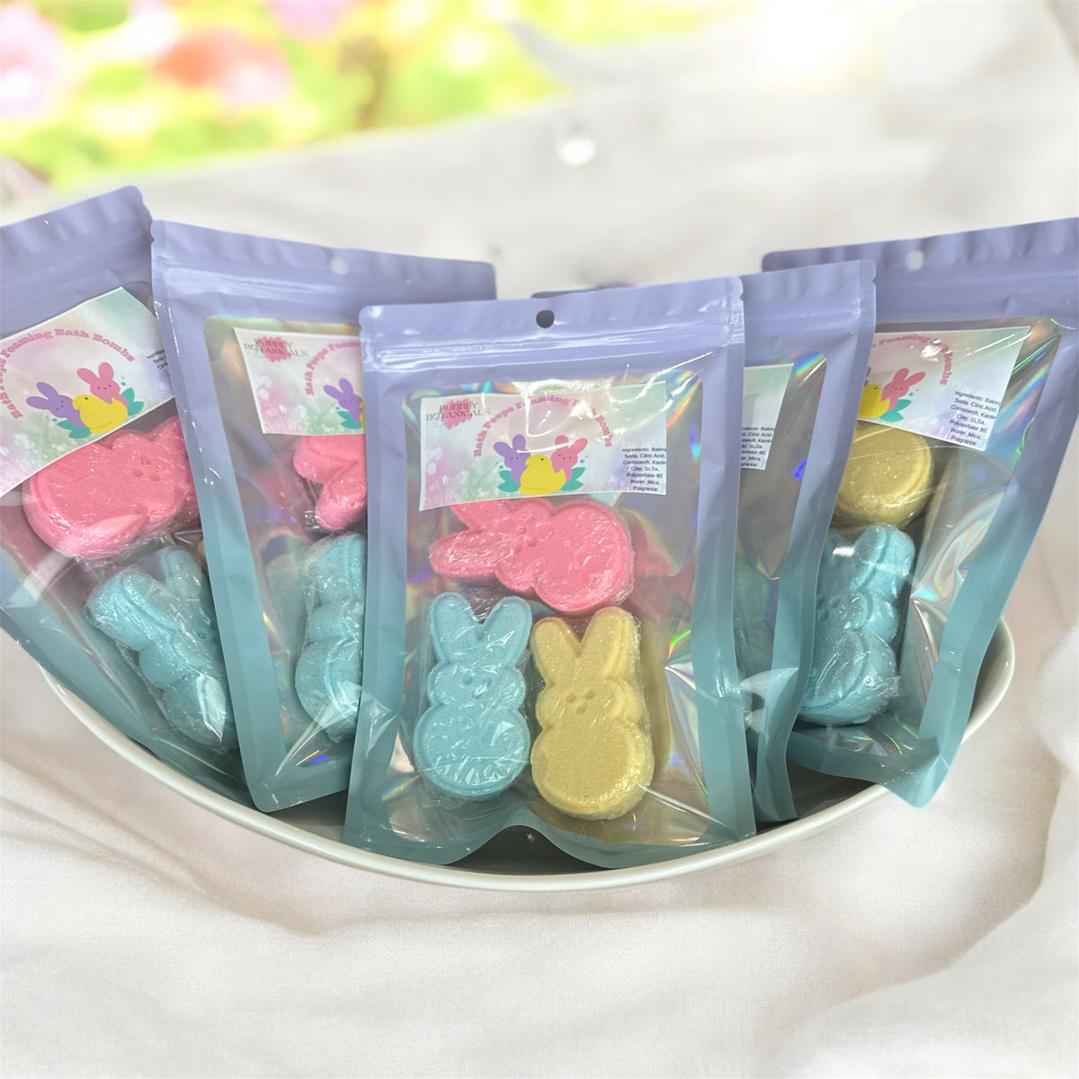 Easter Peeps bath bombs by Bubbly Botanicals